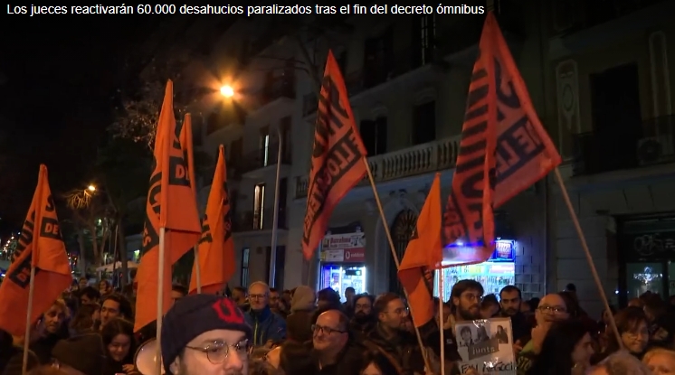 Los jueces reactivarán 60.000 desahucios paralizados tras el fin del decreto omnibus